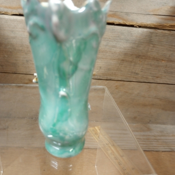 Vintage Ornate Design Bone China Shoe Made in Germany Green Pearlized. - Picture 6 of 11